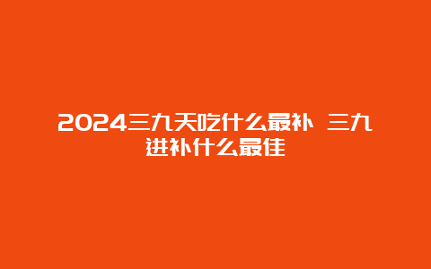 2024三九天吃什么最补 三九进补什么最佳