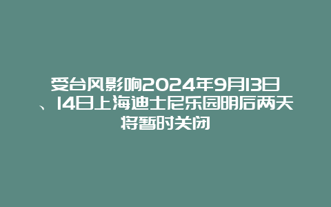 受台风影响2024年9月13日、14日上海迪士尼乐园明后两天将暂时关闭