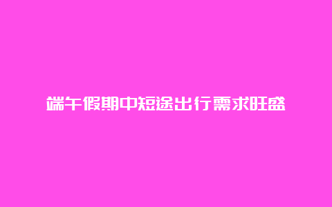 端午假期中短途出行需求旺盛