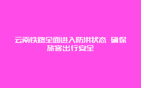 云南铁路全面进入防洪状态 确保旅客出行安全