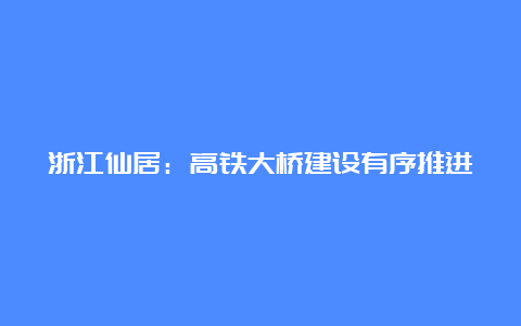 浙江仙居：高铁大桥建设有序推进