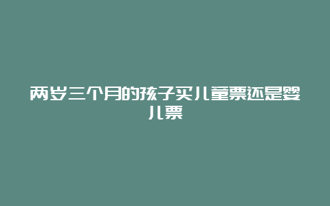 两岁三个月的孩子买儿童票还是婴儿票