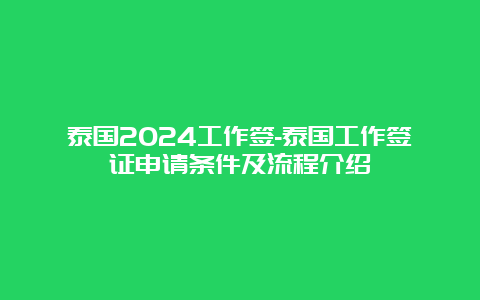 泰国2024工作签-泰国工作签证申请条件及流程介绍