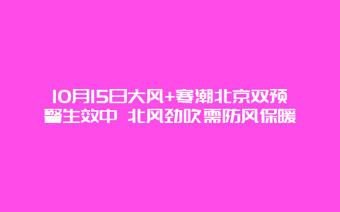 10月15日大风+寒潮北京双预警生效中 北风劲吹需防风保暖