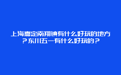 上海嘉定南翔镇有什么好玩的地方？东川五一有什么好玩的？