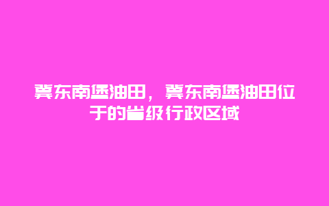 冀东南堡油田，冀东南堡油田位于的省级行政区域