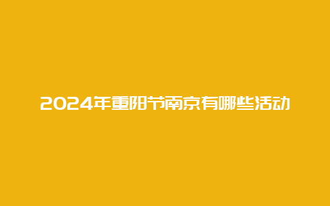 2024年重阳节南京有哪些活动