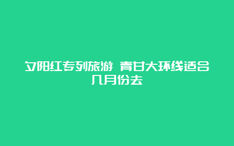 夕阳红专列旅游 青甘大环线适合几月份去