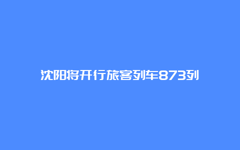 沈阳将开行旅客列车873列