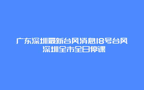 广东深圳最新台风消息18号台风 深圳全市全日停课