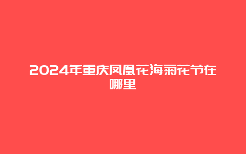 2024年重庆凤凰花海菊花节在哪里