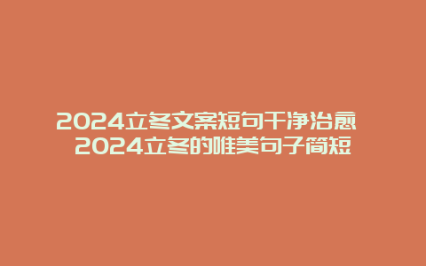 2024立冬文案短句干净治愈 2024立冬的唯美句子简短