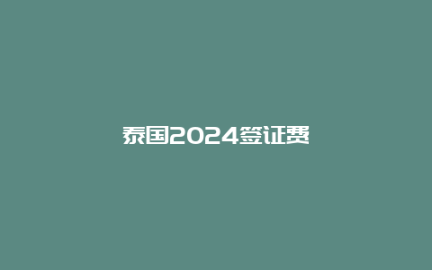 泰国2024签证费