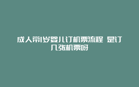 成人带1岁婴儿订机票流程 是订几张机票呀