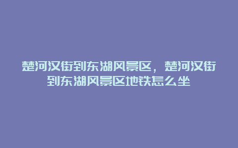 楚河汉街到东湖风景区，楚河汉街到东湖风景区地铁怎么坐