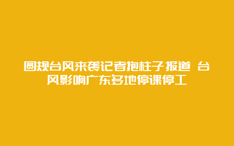 圆规台风来袭记者抱柱子报道 台风影响广东多地停课停工