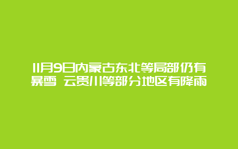 11月9日内蒙古东北等局部仍有暴雪 云贵川等部分地区有降雨