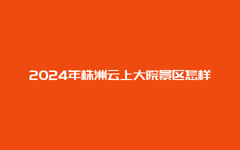 2024年株洲云上大院景区怎样