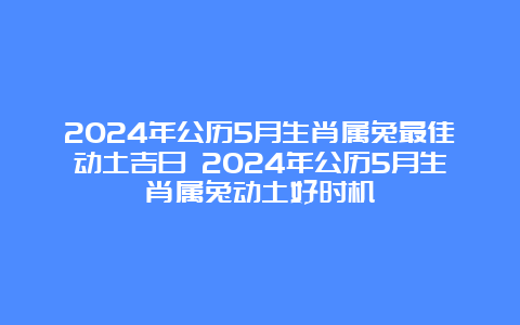 2024年公历5月生肖属兔最佳动土吉日 2024年公历5月生肖属兔动土好时机