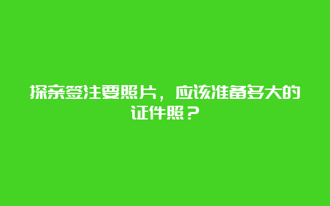 探亲签注要照片，应该准备多大的证件照？