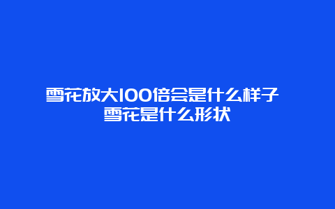 雪花放大100倍会是什么样子 雪花是什么形状