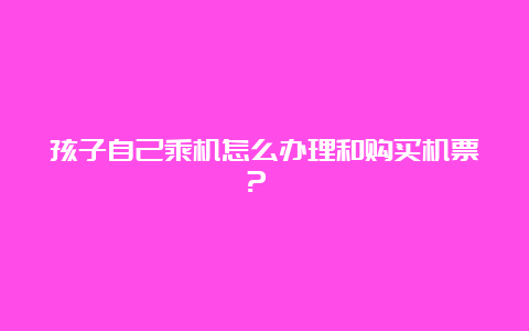 孩子自己乘机怎么办理和购买机票?  