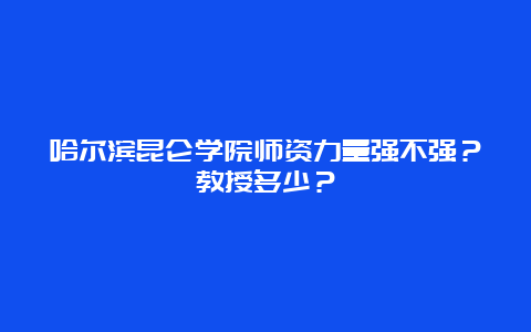 哈尔滨昆仑学院师资力量强不强？教授多少？