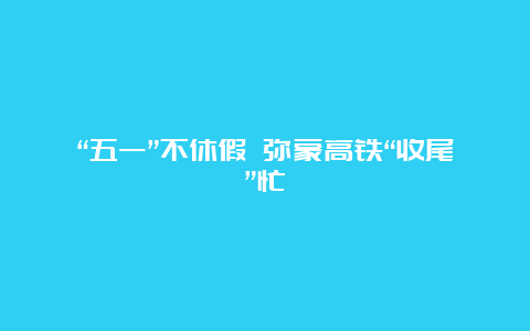 “五一”不休假 弥蒙高铁“收尾”忙