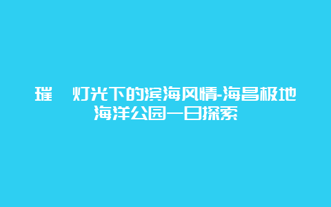 璀璨灯光下的滨海风情-海昌极地海洋公园一日探索