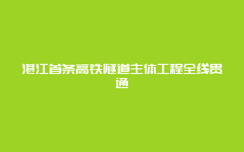 湛江首条高铁隧道主体工程全线贯通