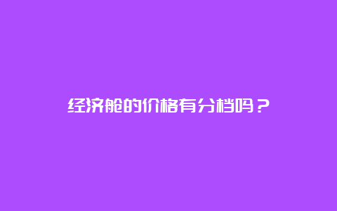 经济舱的价格有分档吗？