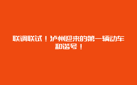 联调联试！泸州迎来的第一辆动车和谐号！