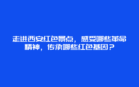 走进西安红色景点，感受哪些革命精神，传承哪些红色基因？