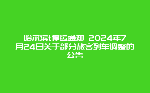 哈尔滨t停运通知 2024年7月24日关于部分旅客列车调整的公告