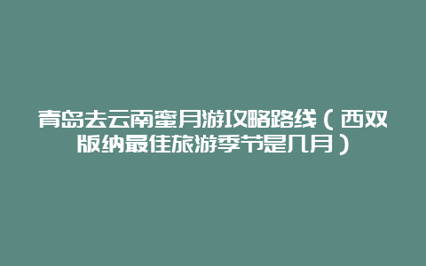 青岛去云南蜜月游攻略路线（西双版纳最佳旅游季节是几月）