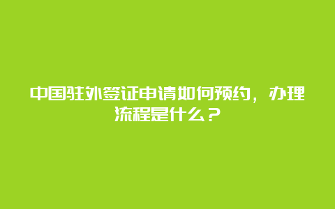 中国驻外签证申请如何预约，办理流程是什么？