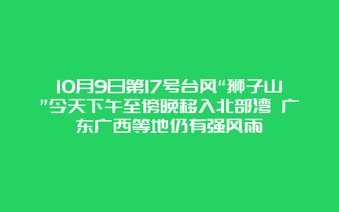 10月9日第17号台风“狮子山”今天下午至傍晚移入北部湾 广东广西等地仍有强风雨