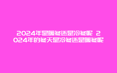 2024年是暖冬还是冷冬呢 2024年的冬天是冷冬还是暖冬呢