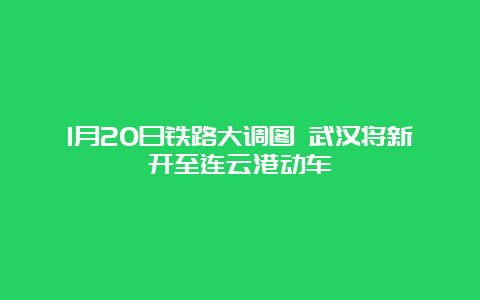 1月20日铁路大调图 武汉将新开至连云港动车