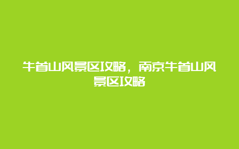 牛首山风景区攻略，南京牛首山风景区攻略