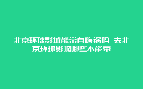 北京环球影城能带自嗨锅吗 去北京环球影城哪些不能带