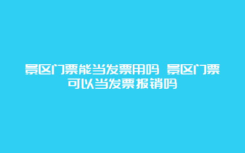 景区门票能当发票用吗 景区门票可以当发票报销吗