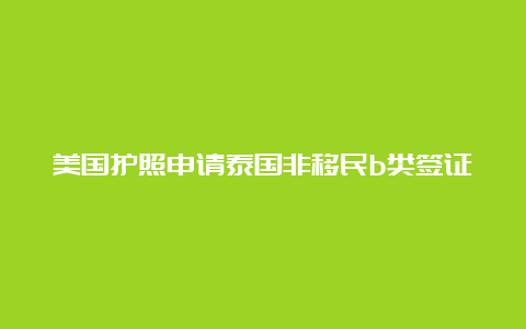 美国护照申请泰国非移民b类签证