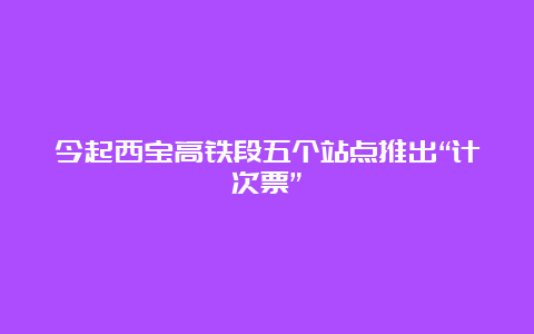 今起西宝高铁段五个站点推出“计次票”