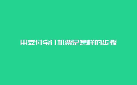 用支付宝订机票是怎样的步骤