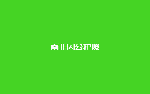 南非因公护照