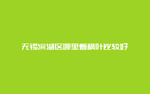 无锡滨湖区哪里看枫叶比较好