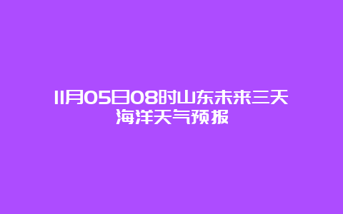 11月05日08时山东未来三天海洋天气预报