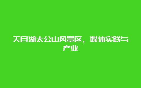 天目湖太公山风景区，媒体实践与产业