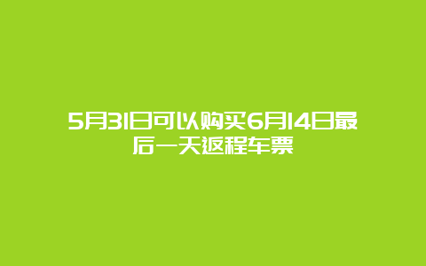 5月31日可以购买6月14日最后一天返程车票